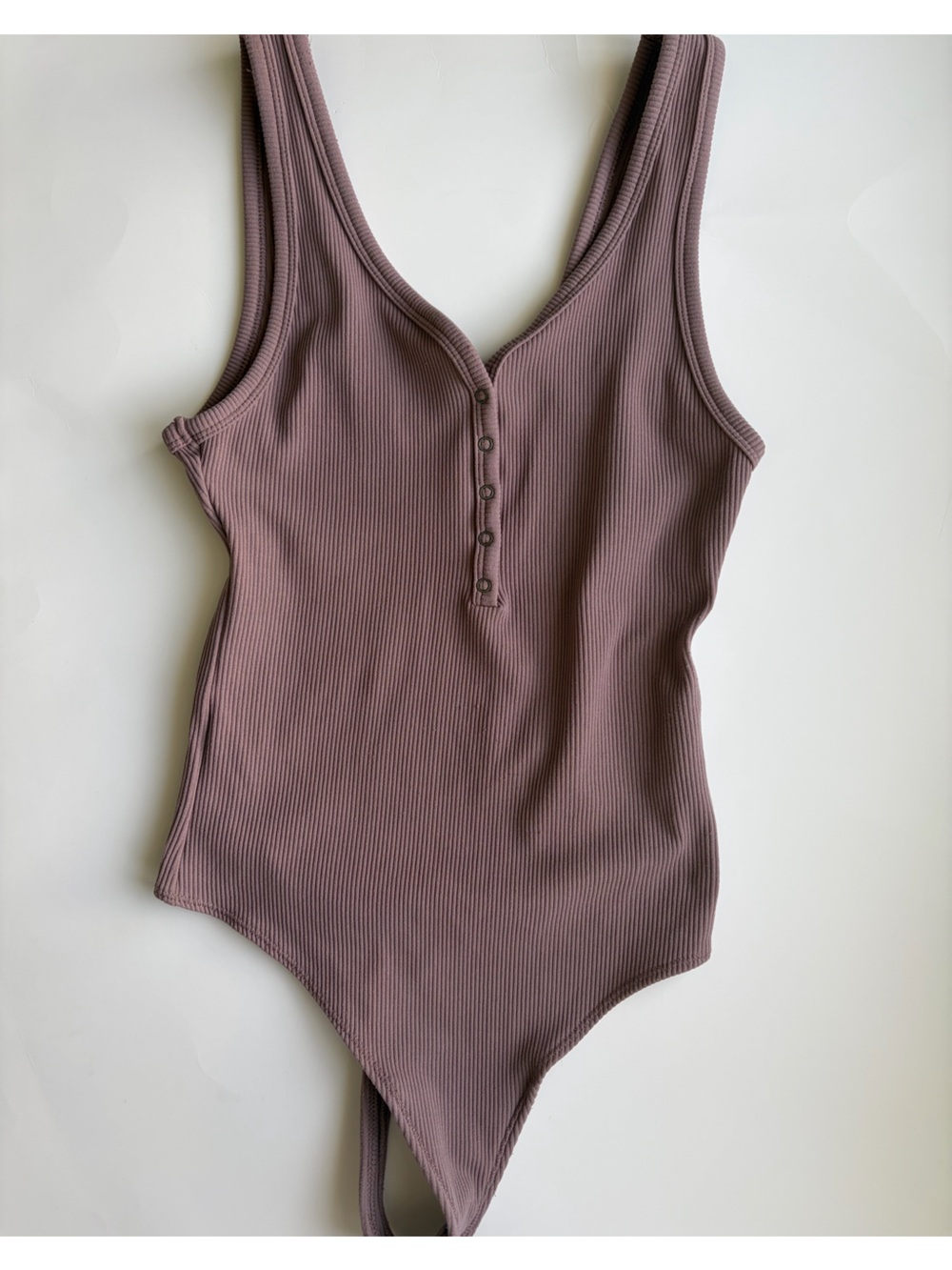 Abercrombie & Fitch Ribbed Button-Front Bodysuit